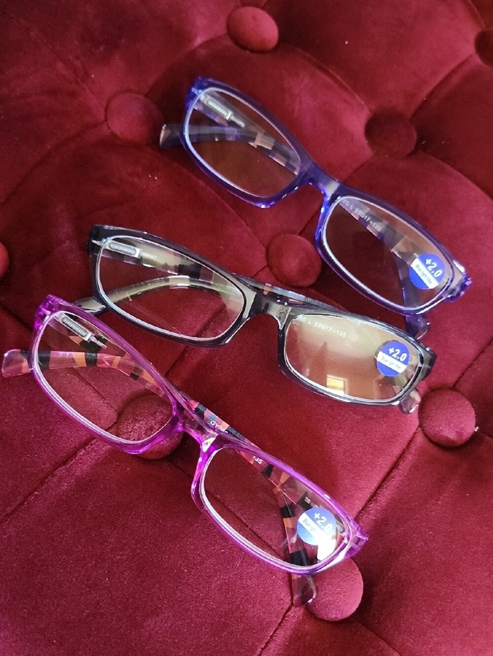 Reading Glasses With Blue Light Filter- 3 Colors Avail- Pink, Black & Purple NWT
